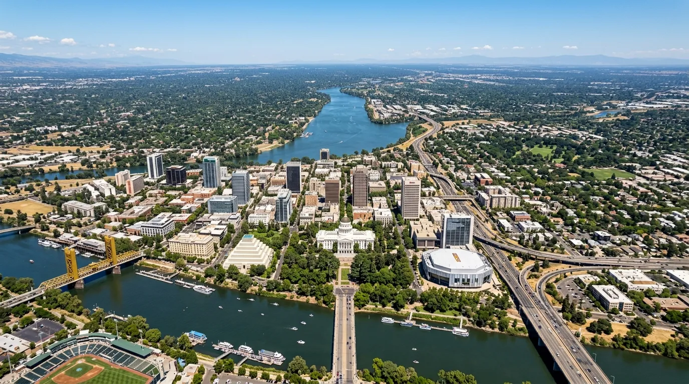 Aerial view of Sacramento