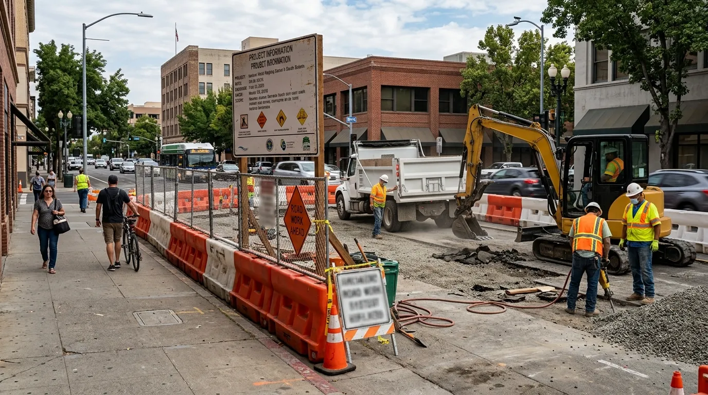 Public infrastructure project under construction in Sacramento County