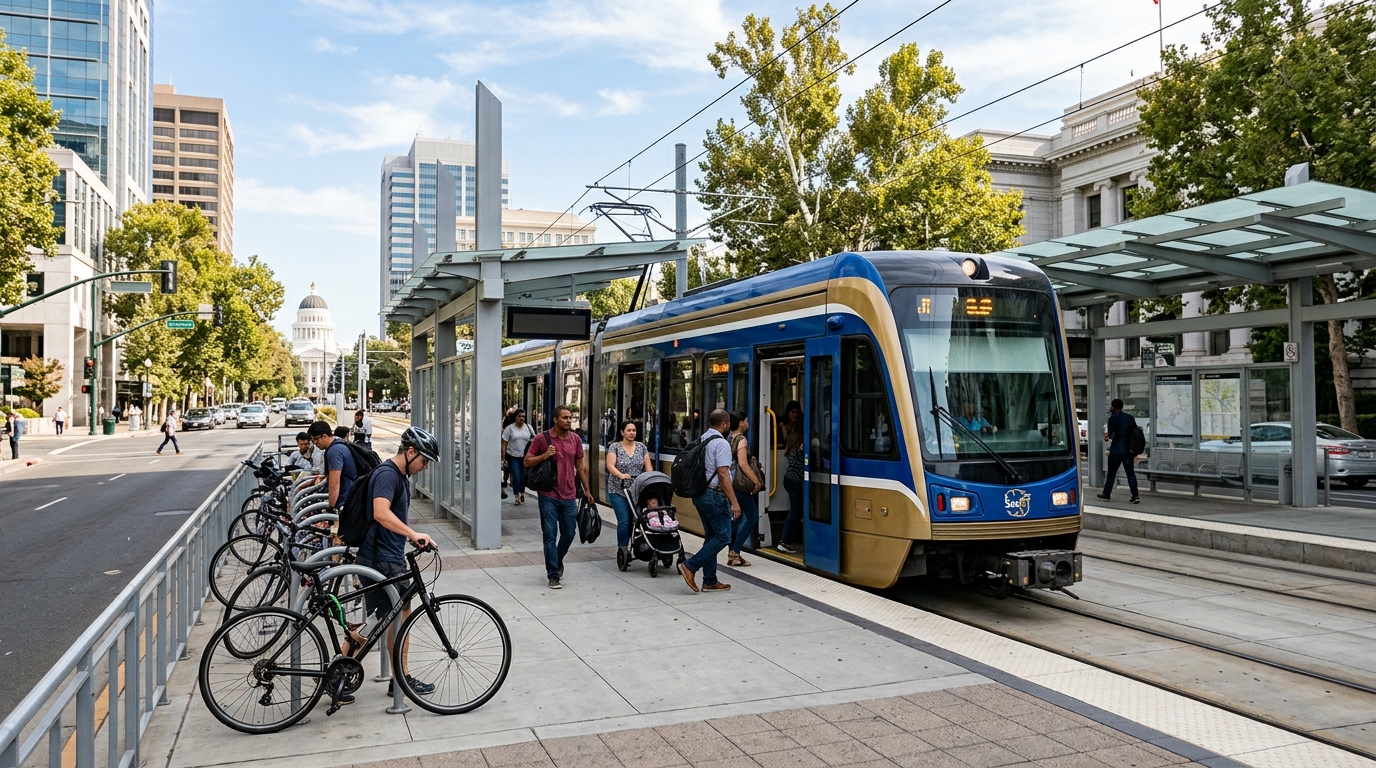 Public transportation serving Sacramento County visitors