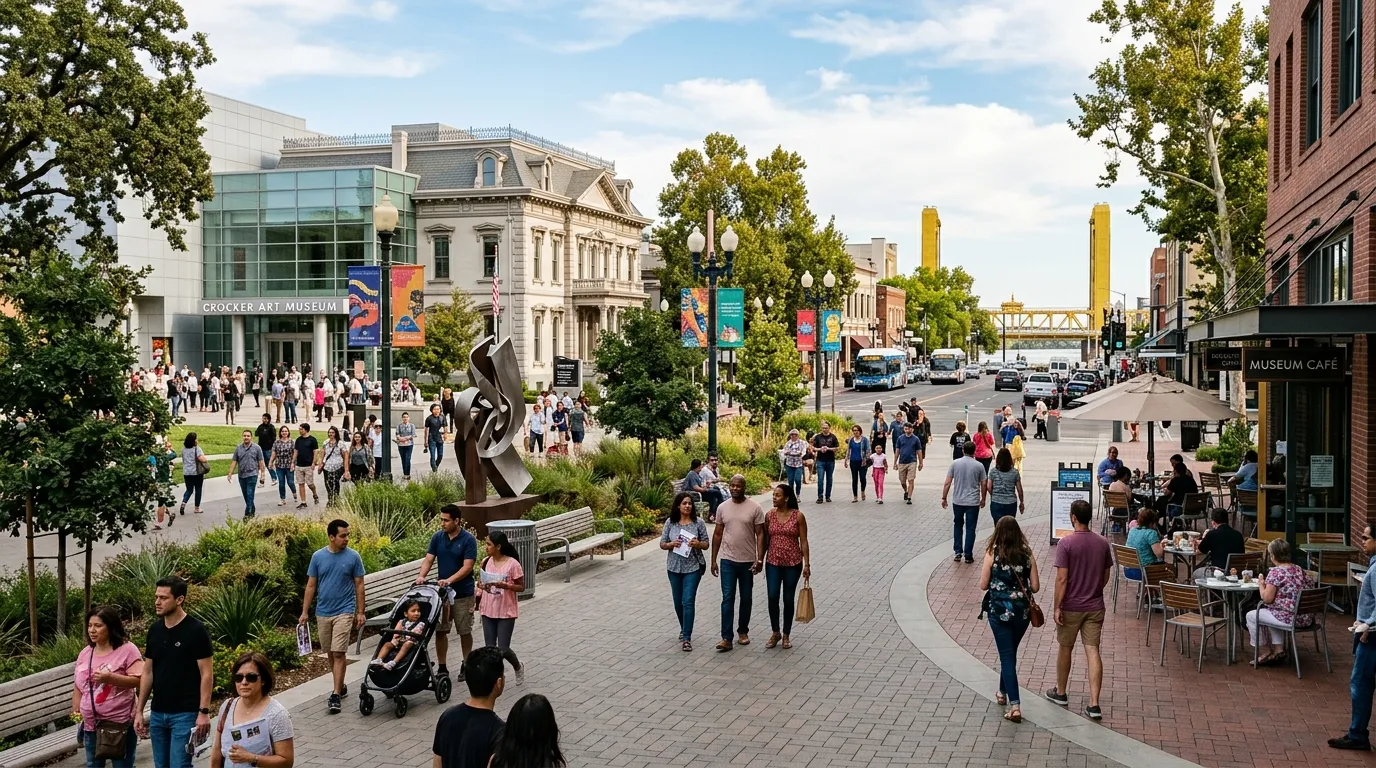 Visitors exploring museums and cultural attractions in Sacramento